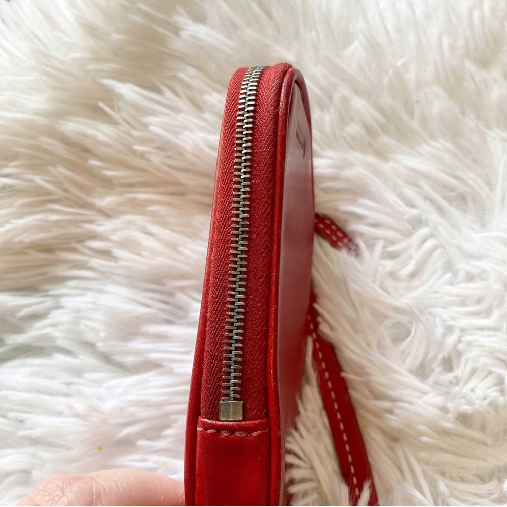 COACH vintage Red Leather Wristlet - Picture 4 of 10